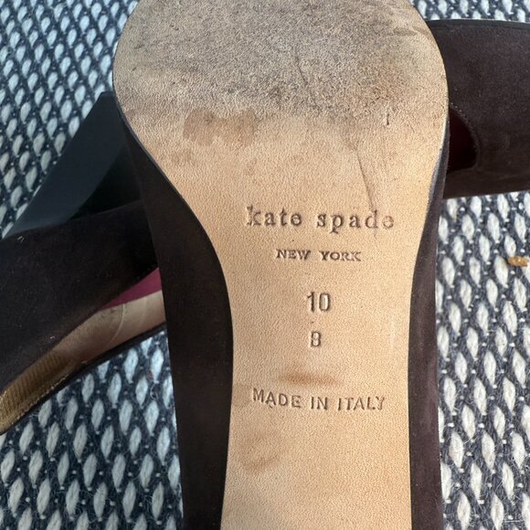 Kate Spade Brown Suede Pumps | Size 10 | Block Heel | Classic Style - Picture 6 of 6